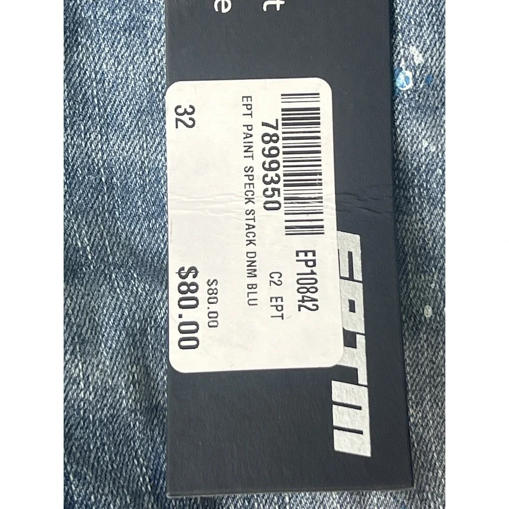 NWT EPTM‎ Paint Speck Stack Jeans Denim Size 32 Men's